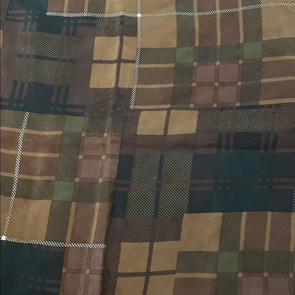 Jane Shilton pure silk, brown, large scarf Elegant Brown Patchwork floral scarf